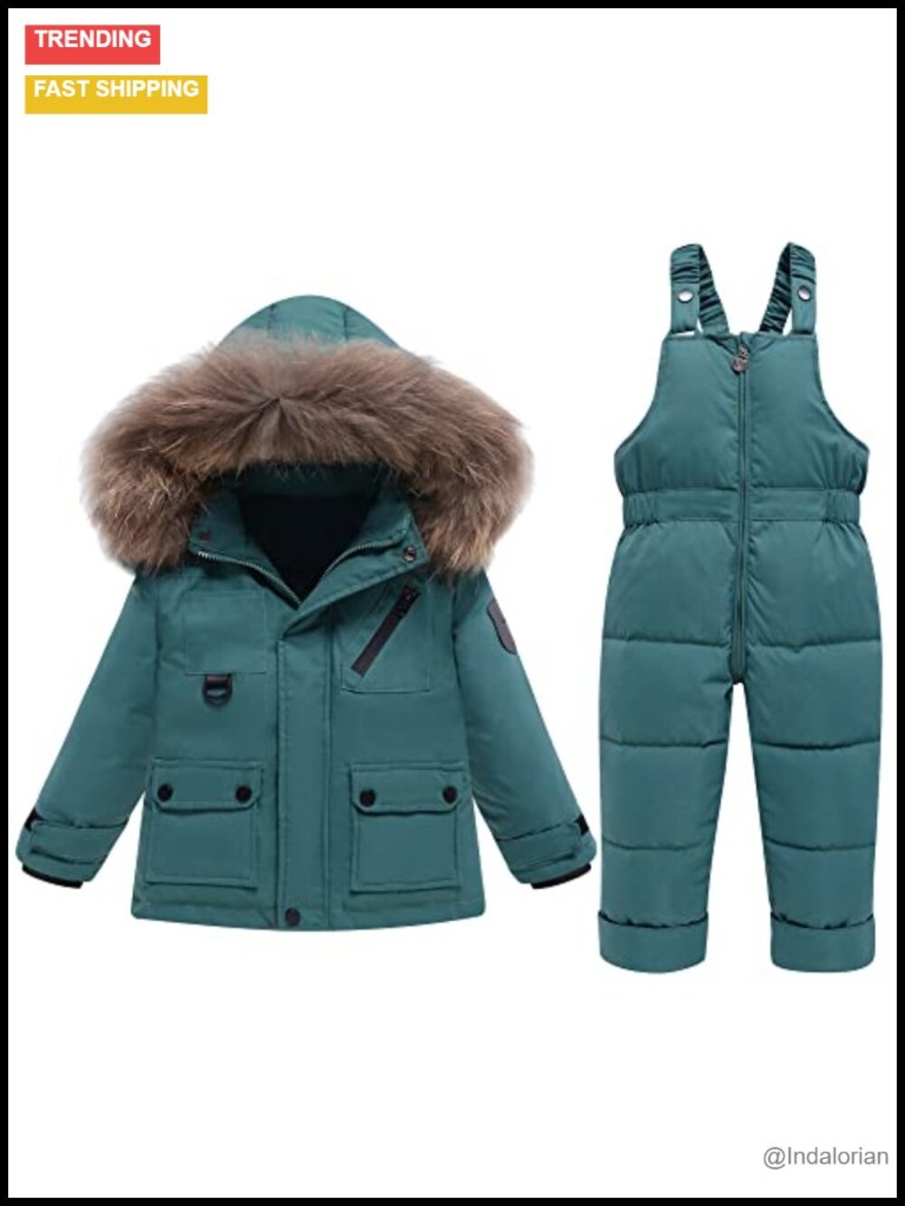 2-Piece Toddler Snow Suit Duck Down Insulated Winter Ski Set